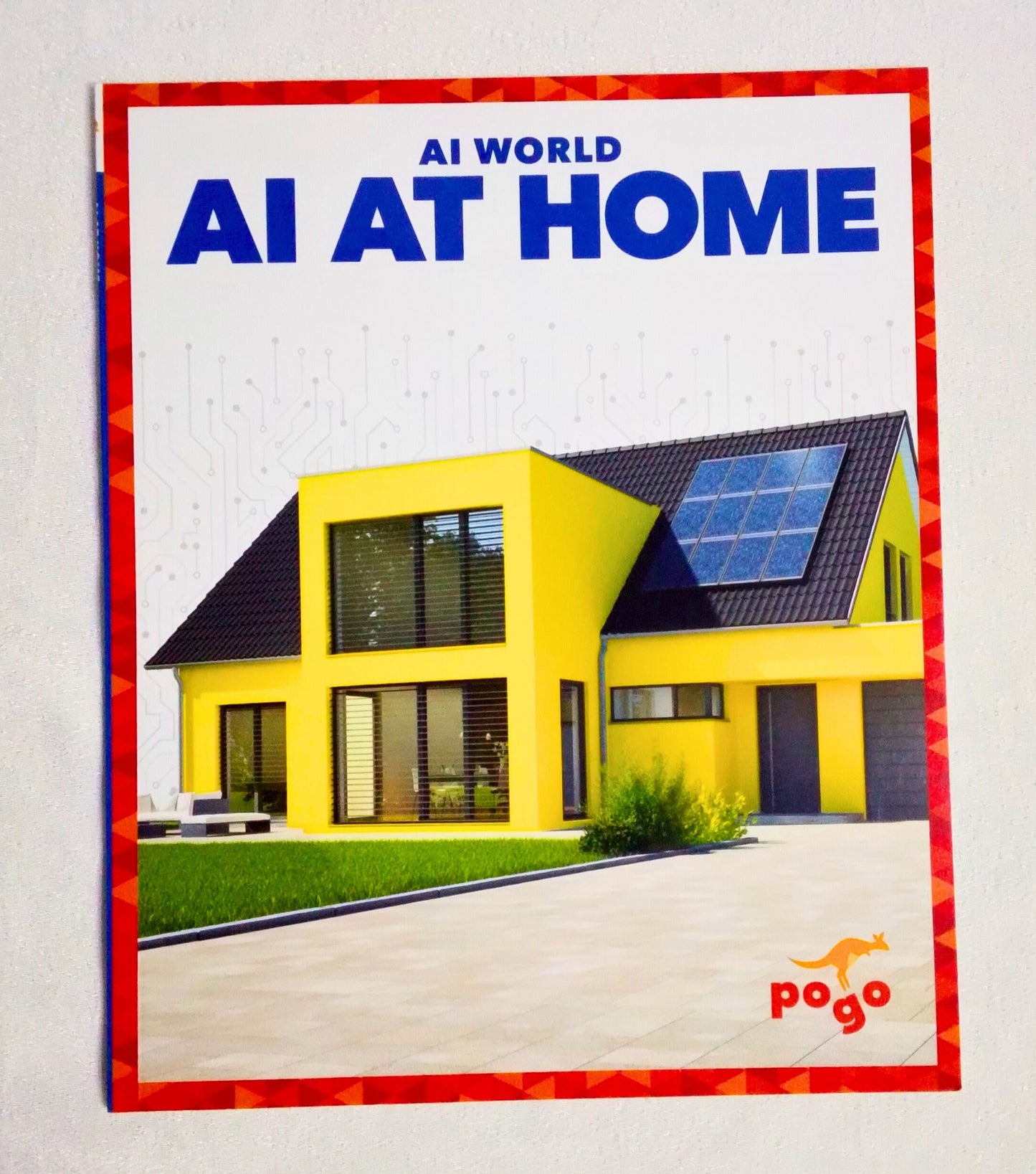 Book cover titled 'AI World: AI at Home' with a modern house illustration on a white background.