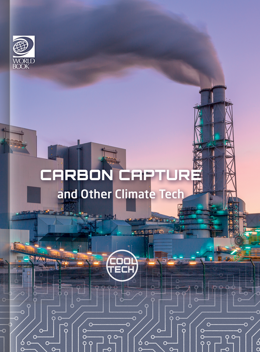 Book cover of 'Carbon Capture and Other Climate Tech' with industrial scene and 'Cool Tech' branding.