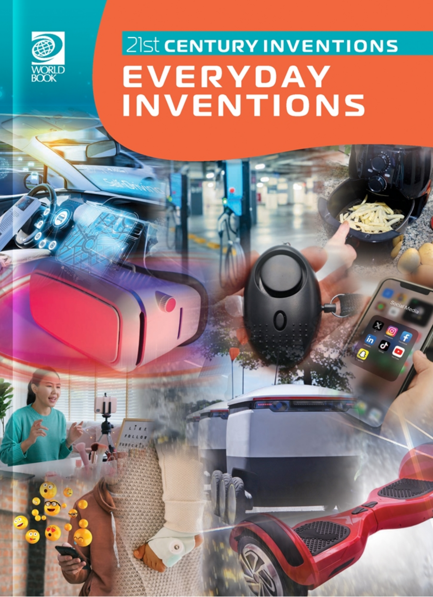 Book cover of 'Everyday Inventions' from '21st Century Inventions' series with images of modern inventions.