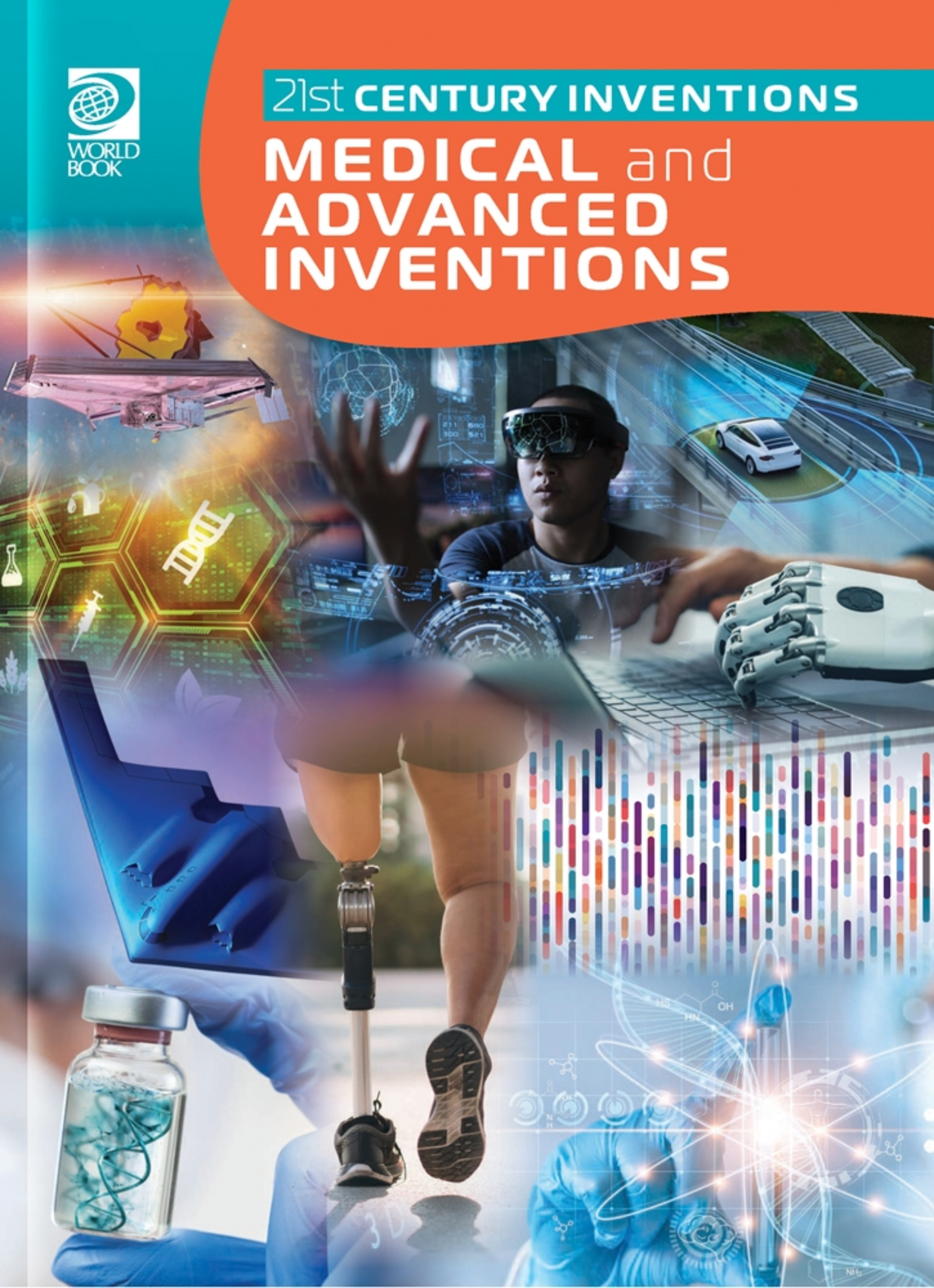Book cover of '21st Century Inventions: Medical and Advanced Inventions' with a futuristic design.