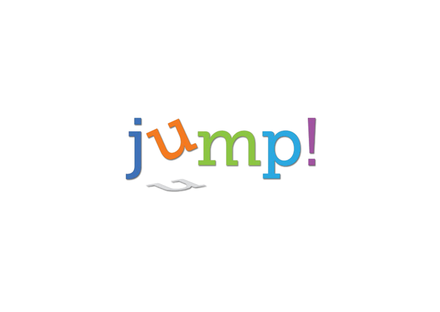 Colorful 'jump!' logo on a white background