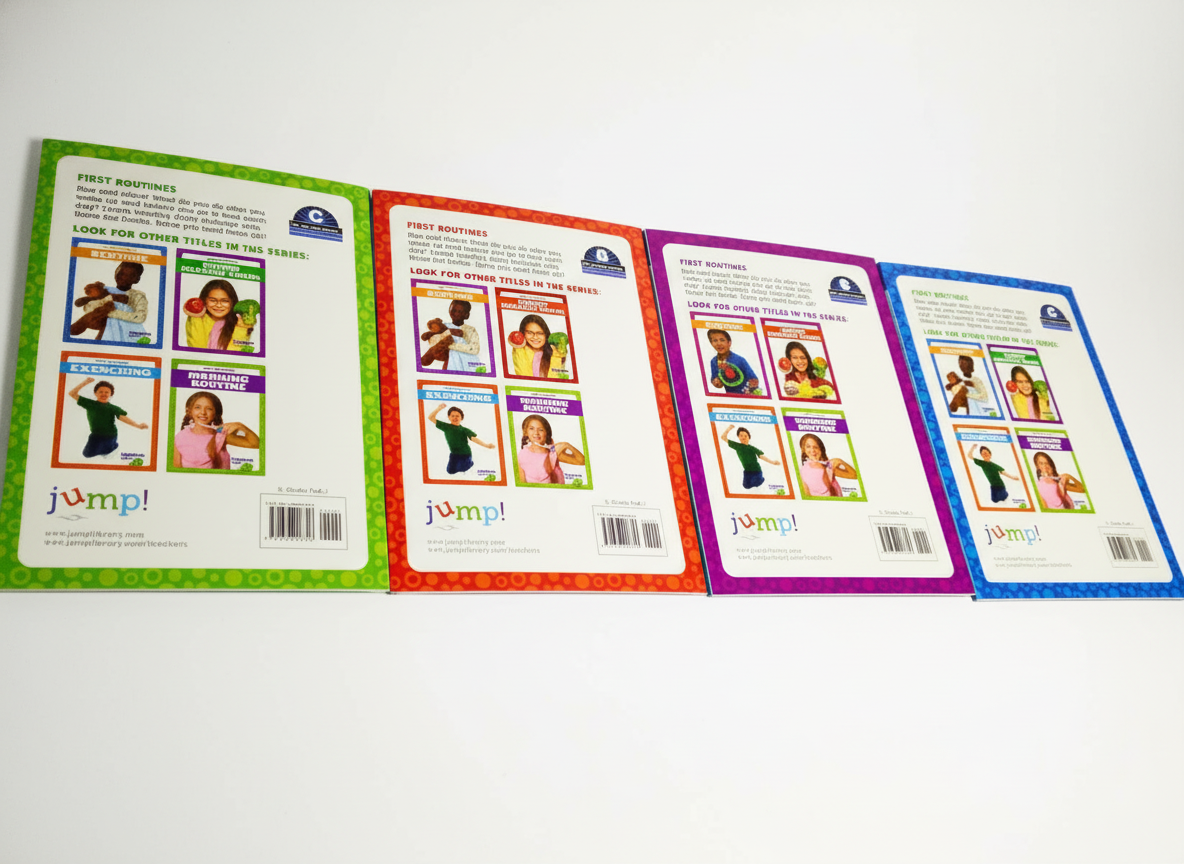 Colorful packaging with images of people and text on a white background