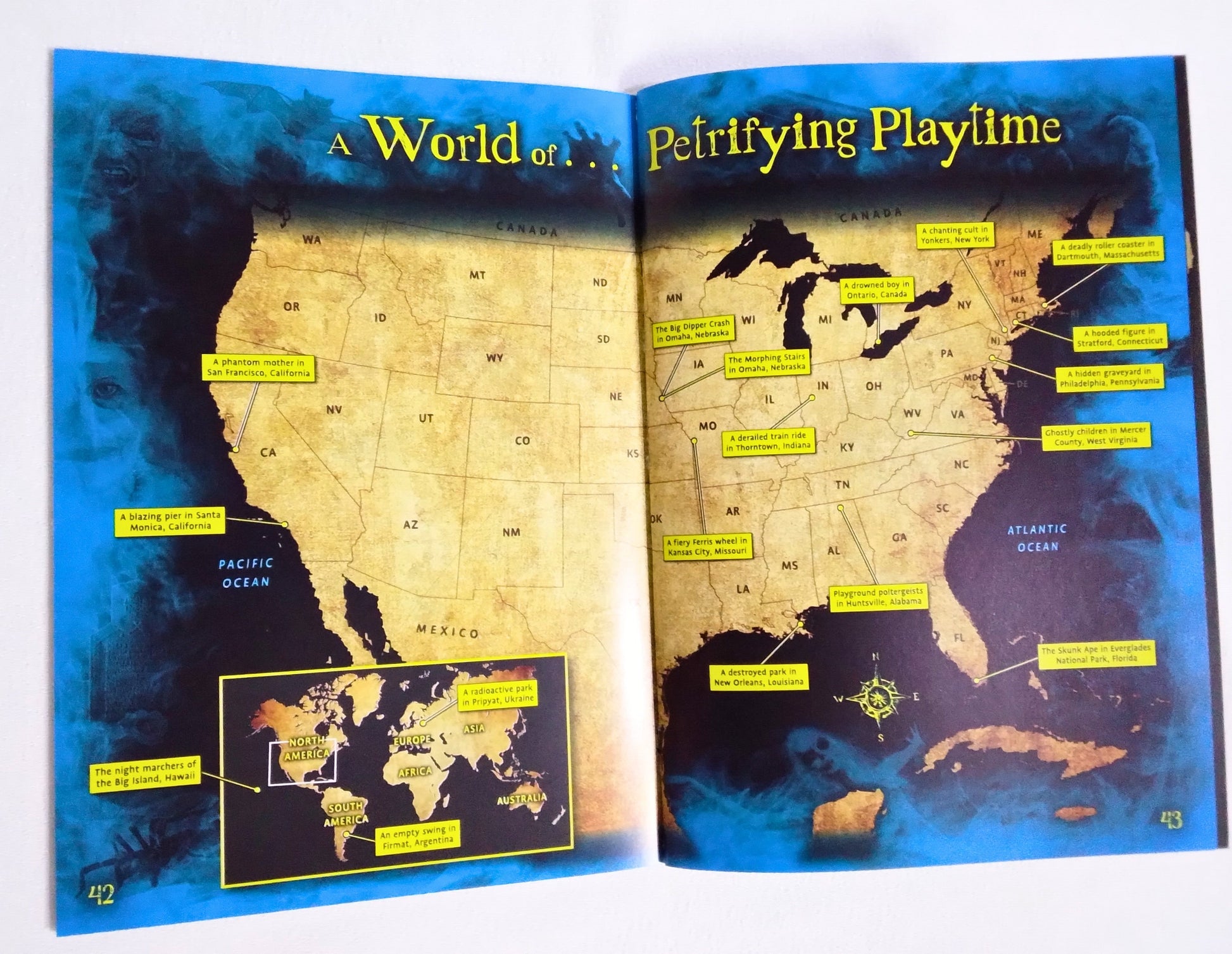 Two world maps with labeled regions on a white background