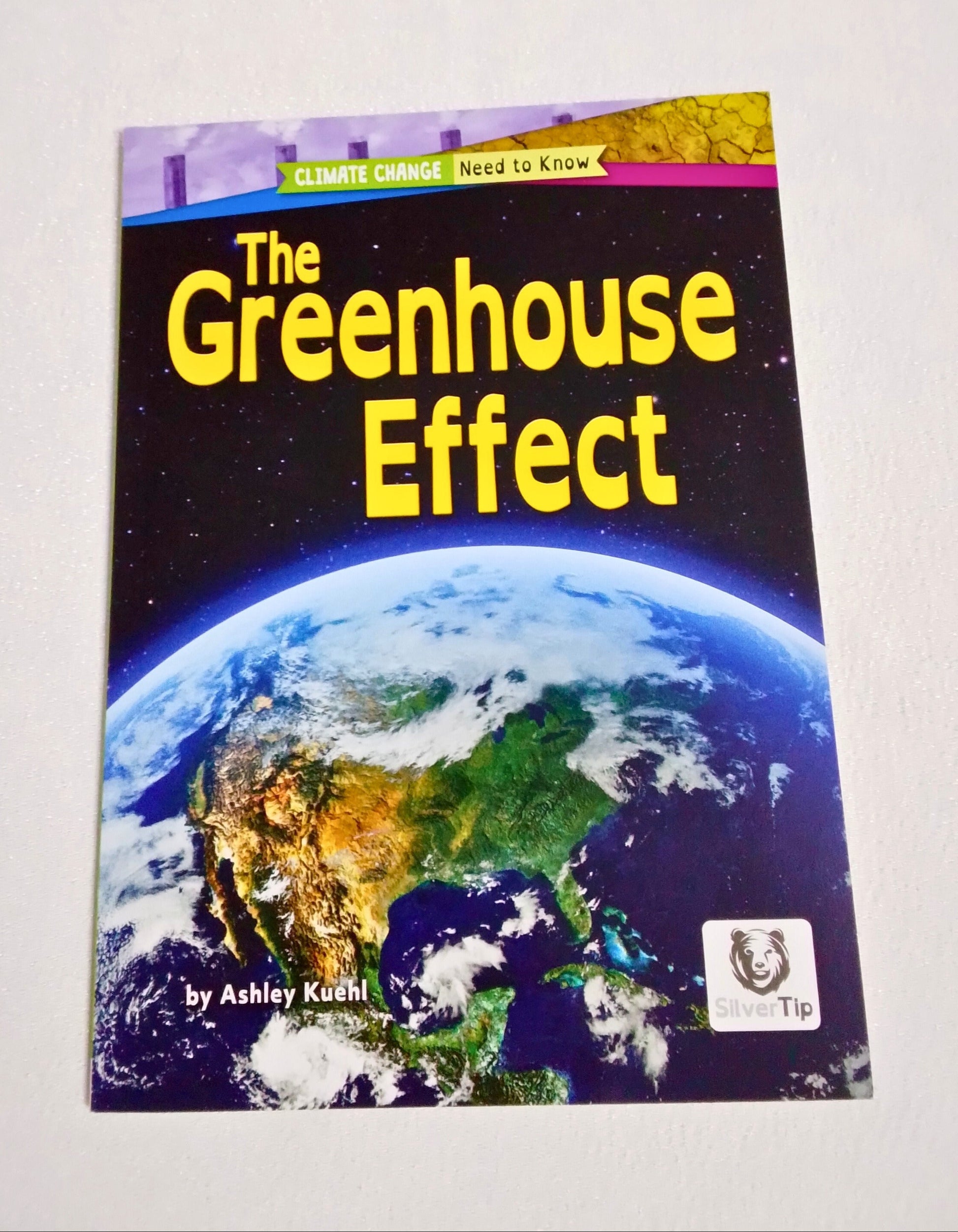 Book titled 'The Greenhouse Effect' by Ashley Kuehl on a white background