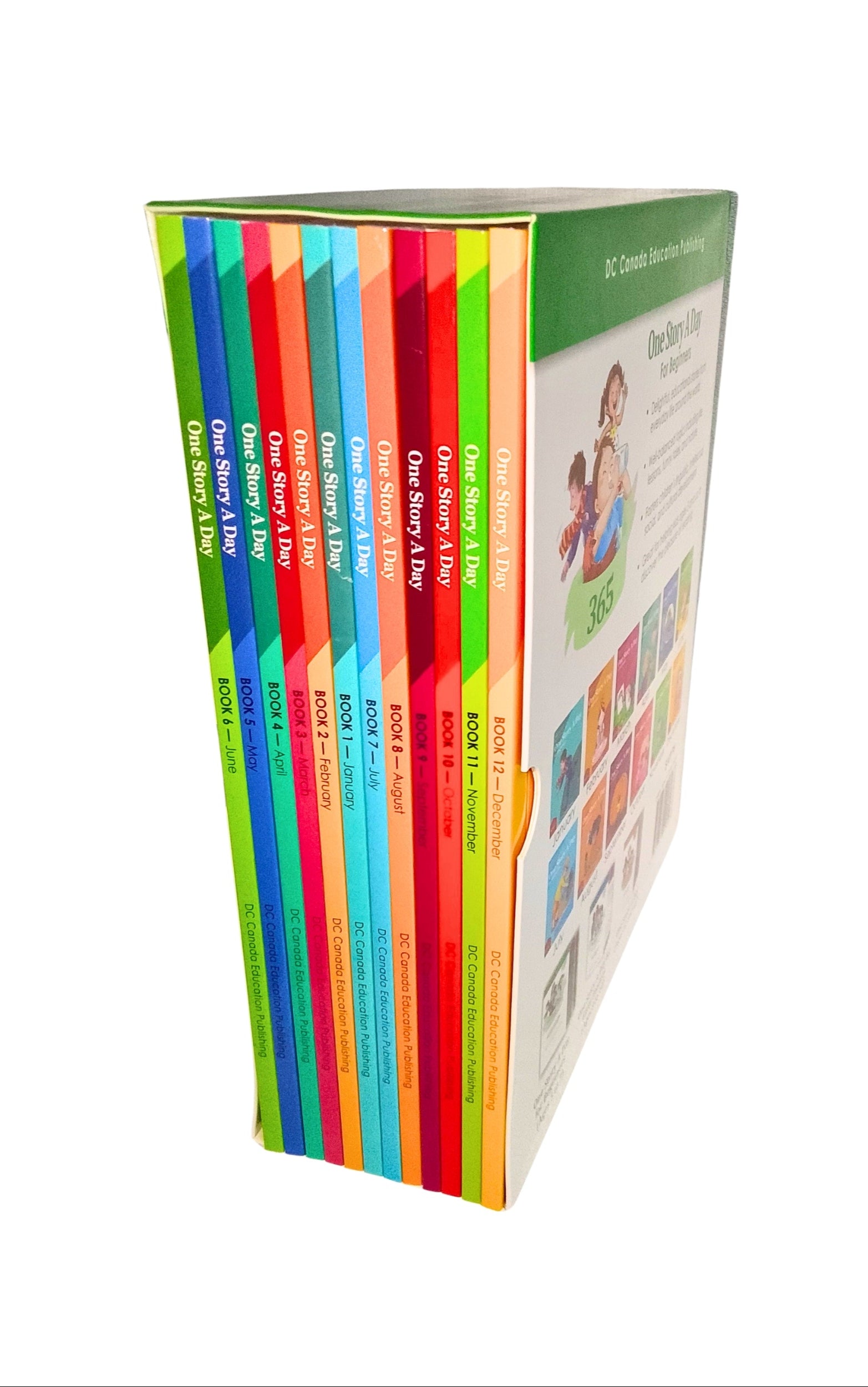 Set of colorful books with a white background