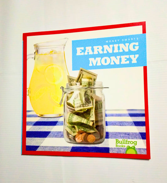 Educational card with a jar of money and text on a white background